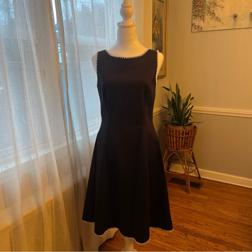 Due Per Due Women's Black Party/Cocktail Midi Dress Size 8 50’s Style Preppy